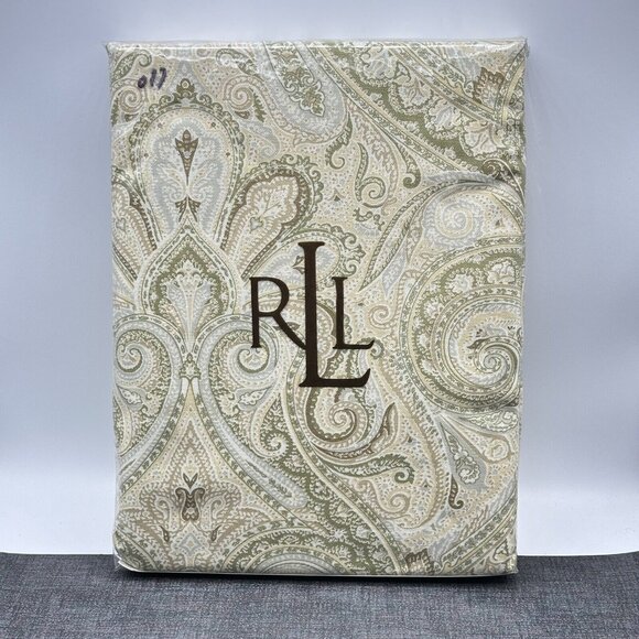 Lauren Ralph Lauren Paisley Tablecloth - Green and Cream - Picture 2 of 12